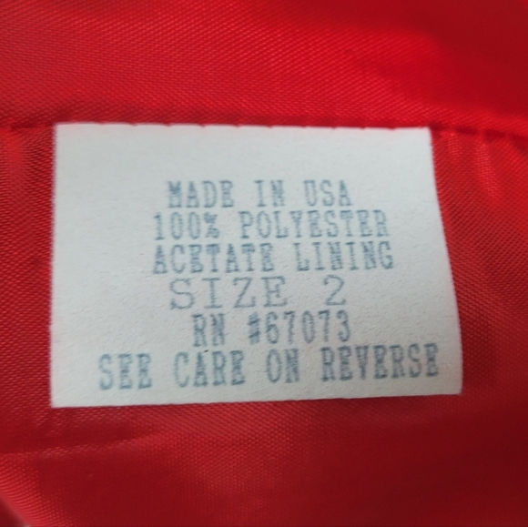 Deborah Laws Vintage Red Crepe Gold Rhinestone Bow Brooch Bodycon Mini Dress 2 - Picture 11 of 11